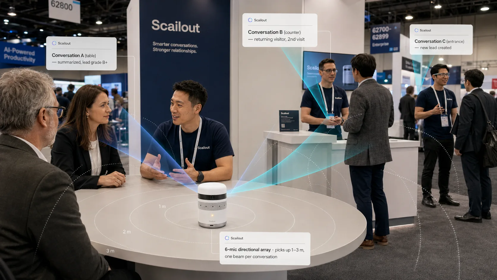 Scailout Station capturing separate booth conversations